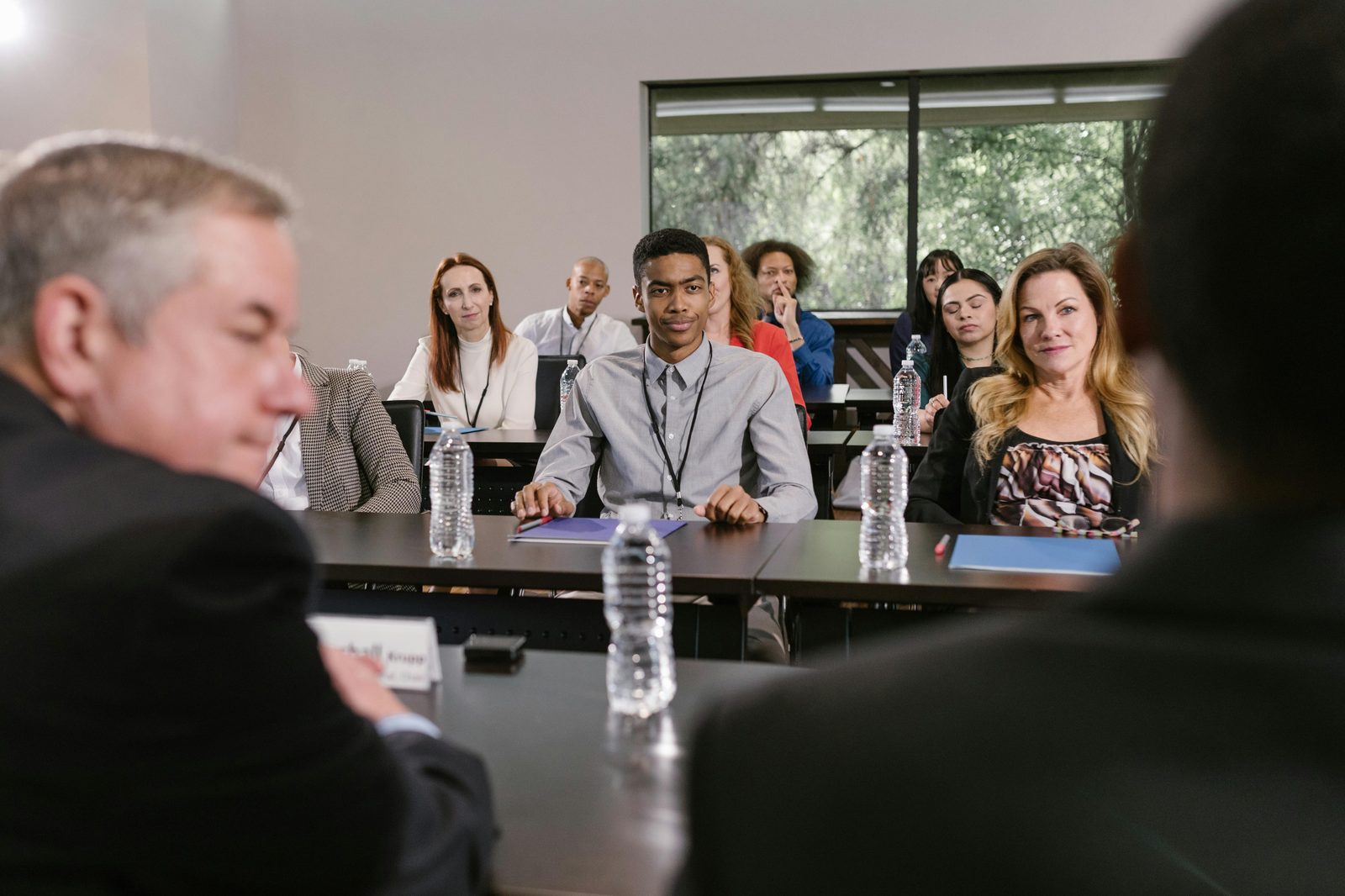 Professionals attending an event planning meeting