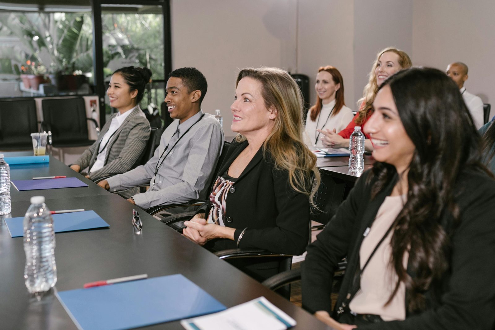 Seminar attendees seated in a venue